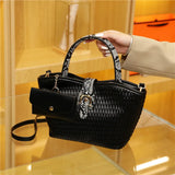 Pleated Tote High Capacity Shoulder Bag for Women