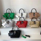 Pleated Tote High Capacity Shoulder Bag for Women