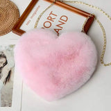 Plush Heart-shaped Diagonal Bag for Women