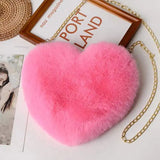 Plush Heart-shaped Diagonal Bag for Women