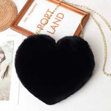 Plush Heart-shaped Diagonal Bag for Women