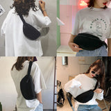 Canvas Bum Bag Pew Pattern Messenger Waist Chest Fanny Pack
