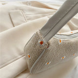 Summer Straw Woven Bag Women's Western Style Lace Flower Woven Bag