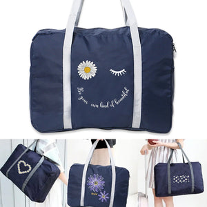 Portable Travel Bag Women Luggage Business Trip Daisy Pattern Large Capacity