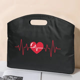 Portable Document Bag Love Print Office Worker Notebooks Organize