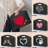 Portable Document Bag Love Print Office Worker Notebooks Organize