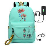 Tokyo Ghoul Bag USB Charging School Bag Ladies Travel Laptop Backpack