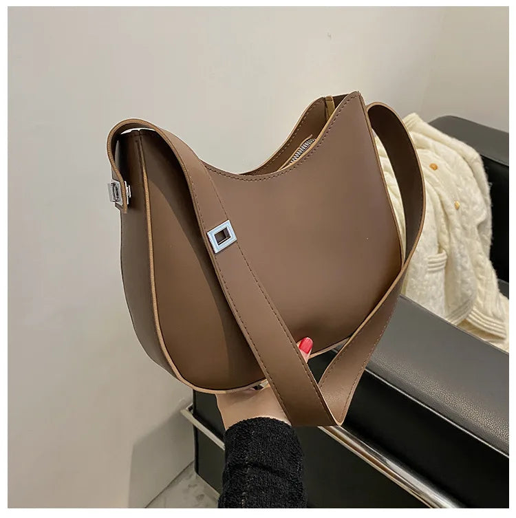 PU Solid Leather Shoulder Bags For Women Women Handbags Casual Ladies CrossBody