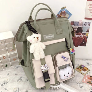 Purple Waterproof Backpack Women Candy Colors Fancy High School Bags Teenage Gir