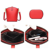 Leather Shoulder Crossbody Bag for Women Small Ladies Bucket Bag