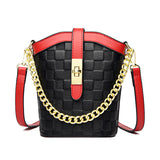 Leather Shoulder Crossbody Bag for Women Small Ladies Bucket Bag