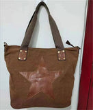 Star Canvas Shoulder Bags Casual Large Size Travel Bags
