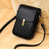 Cowhide Leather Women's Mini Messenger Bag Phone Purse Small Shoulder Bag