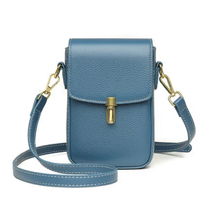 Cowhide Leather Women's Mini Messenger Bag Phone Purse Small Shoulder Bag