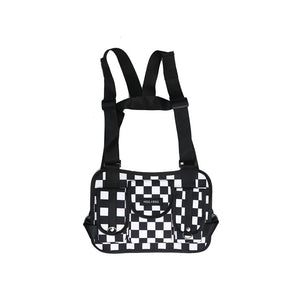 Plaid Techwear Vest Chest Bag Street Waist Backpack