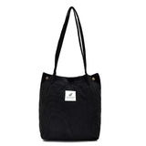 Retro Canvas Corduroy Tote Bag for Women Large-Capacity Shopper Shoulder Bag