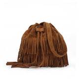 Faux Suede Fringe Women Messenger Bag Tassel Shoulder Handbag