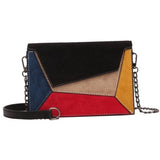 Patchwork Crossbody Bag Retro Matte Chains Shoulder Lady Flap Bag