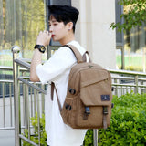 Retro Men's Casual Backpack Student College School Backpack