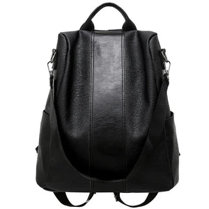 Retro PU Anti-Theft Backpack Waterproof Student Bag