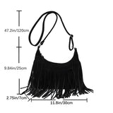Retro Style Women Cross Body Bag Shoulder Bag Tassel Zipper Large Messenger Bag