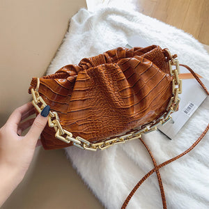Vintage Women Dumplings Messenger Bag Chain Cloud Female Crossbody Shoulder Bag
