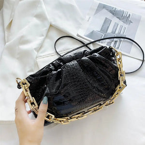 Vintage Women Dumplings Messenger Bag Chain Cloud Female Crossbody Shoulder Bag