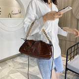 Vintage Women Dumplings Messenger Bag Chain Cloud Female Crossbody Shoulder Bag