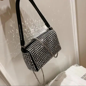 Mini Rhinestone Hand Bag Bling Diamond Messenger Evening Bag