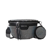 Sequin Rhinestone Shoulder Bag Crossbody Chest Waist Strap Women's Bling Purse