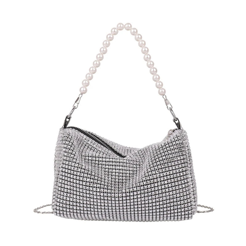 Beaded Crystal Diamonds Evening Clutch Bag