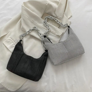 Beaded Crystal Diamonds Evening Clutch Bag