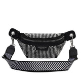 Rhinestones Waist Bag Women Waist Belt Bags Shoulder Crossbody Chest Bag