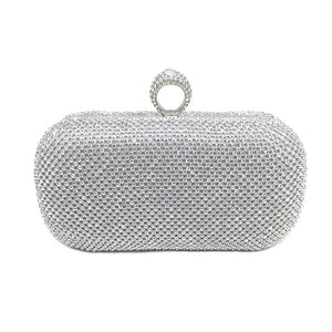 Rhinestones Women Clutch Bags Finger Rings Evening Bags Vintage Wedding Bridal