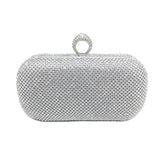 Rhinestones Women Clutch Bags Finger Rings Evening Bags Vintage Wedding Bridal