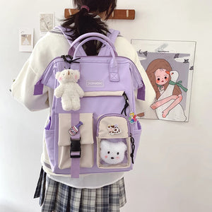 Teenagers Girls Ring Bag Travel Bags Laptop Backpack Women Notebook