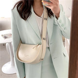 Semicircle Crossbody Bag for Women Adjustable Strap Clutch Purse