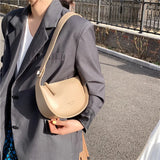 Semicircle Crossbody Bag for Women Adjustable Strap Clutch Purse