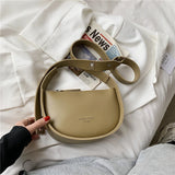 Semicircle Crossbody Bag for Women Adjustable Strap Clutch Purse