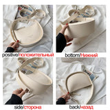 Semicircle Crossbody Bag for Women Adjustable Strap Clutch Purse