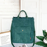 Corduroy Shopper Bag for Women Handbag Autumn Winter Canvas Shoulder Tote Bag