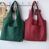 Beige Reusable Harajuku Tote Bag Large Capacity