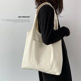 Beige Reusable Harajuku Tote Bag Large Capacity
