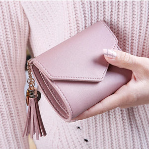 Short Tassel Wallet Women Purse Female Mini Wallets Students Lovely Purse Female