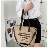 Canvas Tote Bag Women Shopper Shoulder Bag Large Capacity Crossbody Handbag