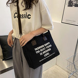 Canvas Tote Bag Women Shopper Shoulder Bag Large Capacity Crossbody Handbag