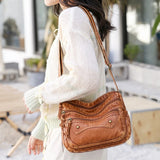 Vintage Crossbody Bags Female Bag Brown Soft Shopper Bag