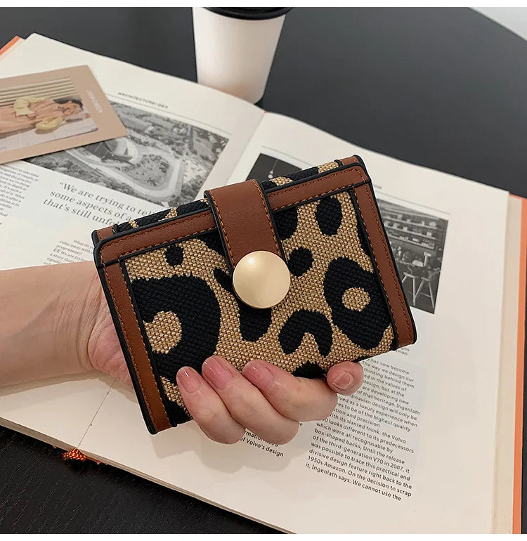 Leopard Print Buckle Clutch Bag for Women