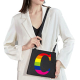Square Letter Pattern Commuter Bag Woman Shoulder Evening Handbag