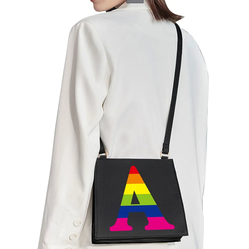 Square Letter Pattern Commuter Bag Woman Shoulder Evening Handbag